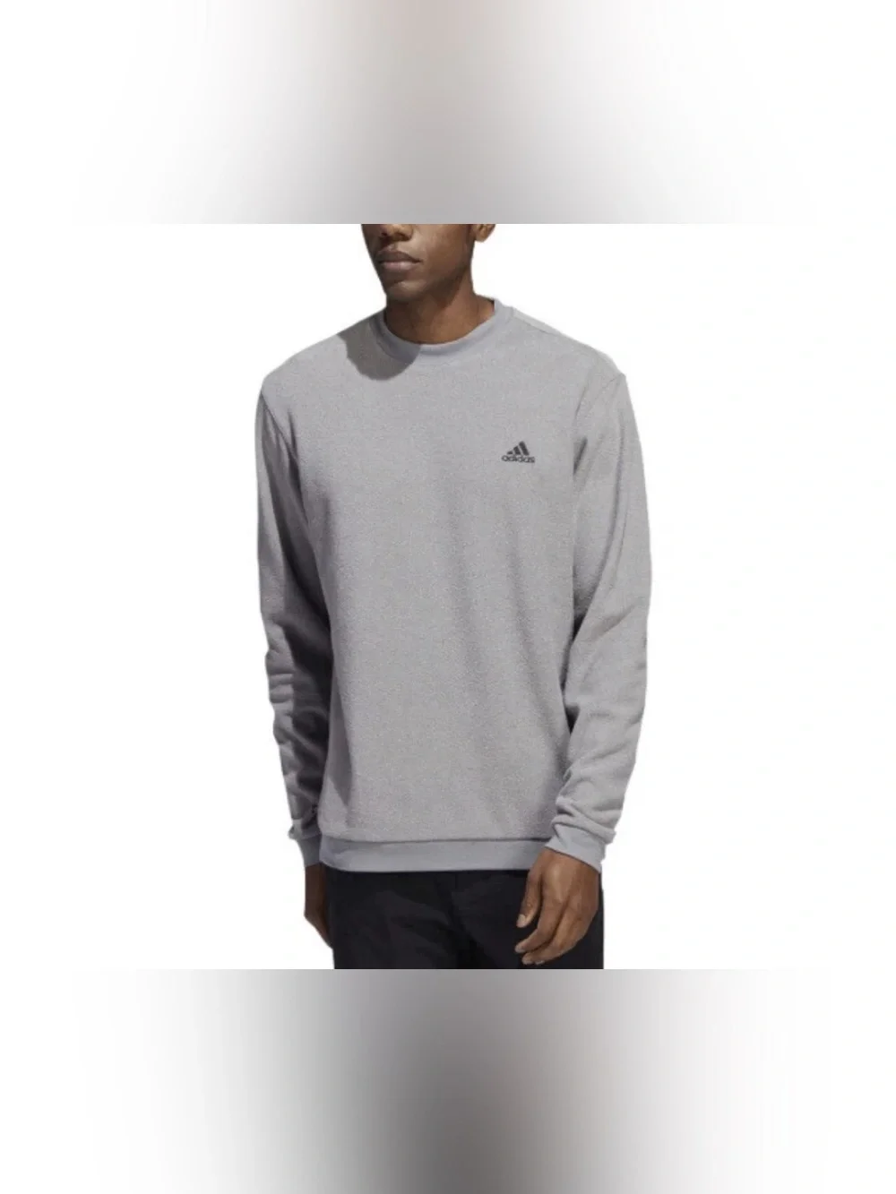 NWT Adidas Sweatshirt Men Core Crewneck Golf Grey Outerwear Gym Athleisure Sz L